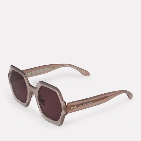 Isabel Marant Oversized Hexagonal Sunglasses in Pink PAOLY SUNGLASSES Woman pink-grey fuchsia | ISABEL MARANT  main image 3